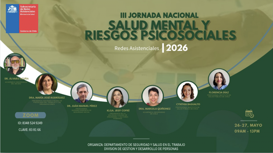 Dr. Álvaro Acuña expuso en Jornada Nacional del Minsal sobre salud mental y riesgos psicosociales